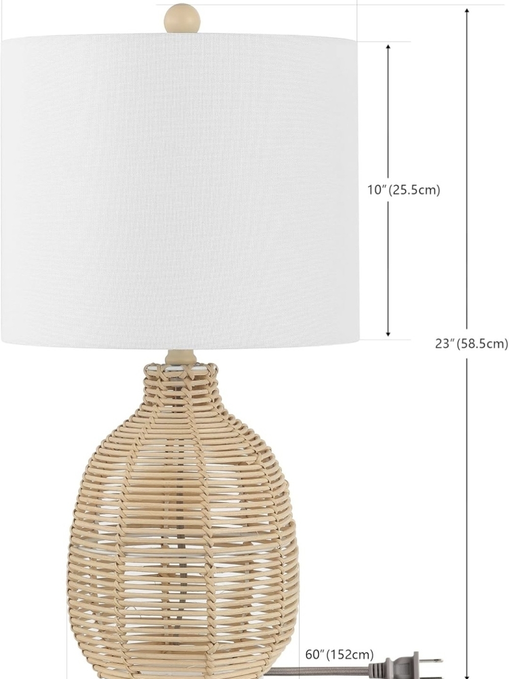 NEW Safavieh Oroya 23" Rattan Table Lamp – Boho Coastal Light Natural TBL4473A